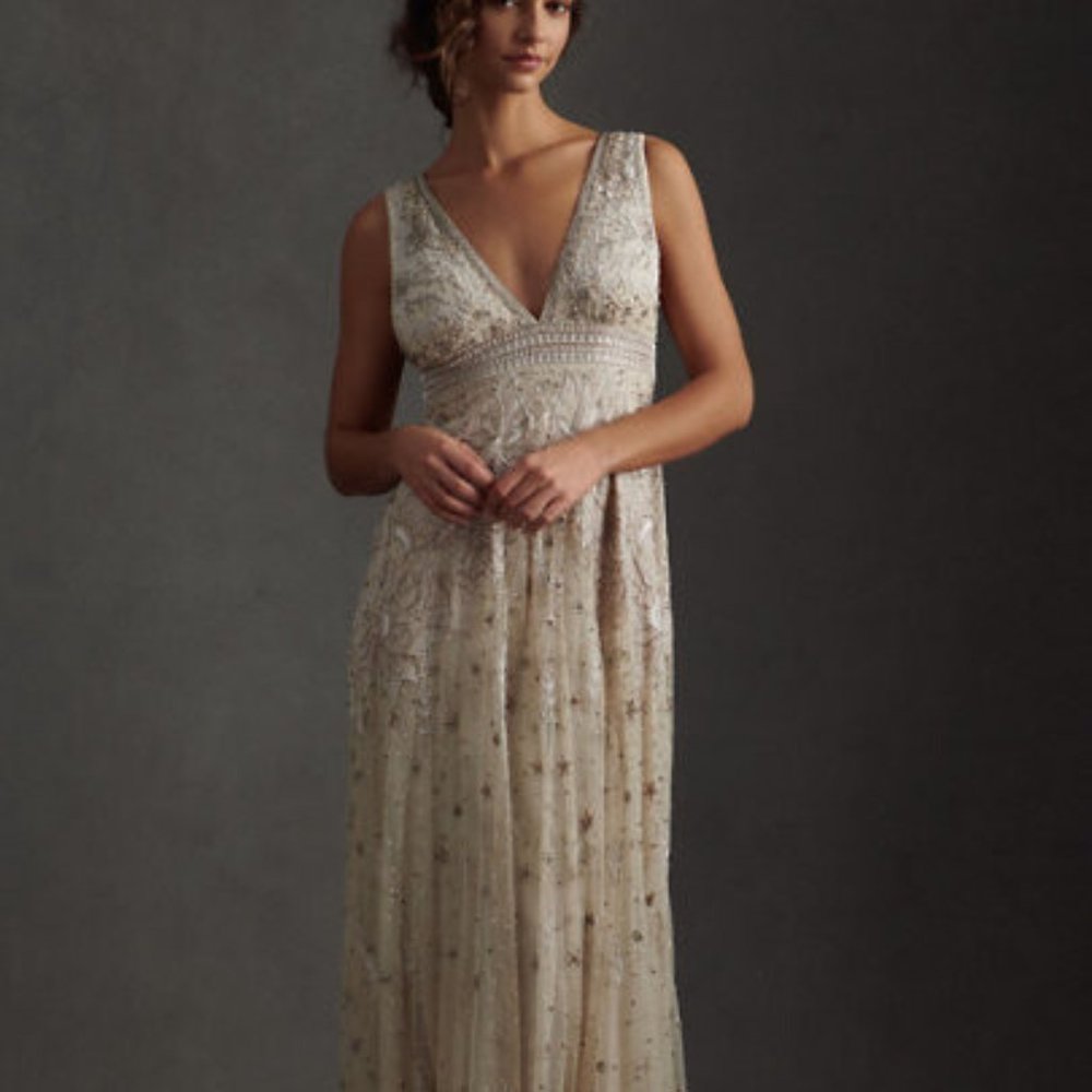 BHLDN Laurel Wedding Gown Size 6 Beaded